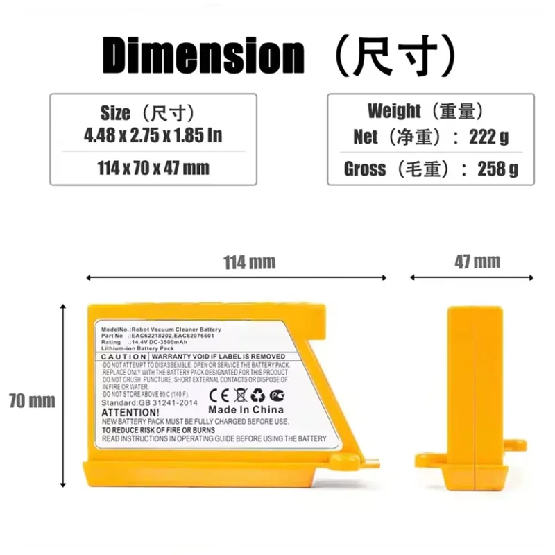 Bateria de aspirador de pó rob - 4S Lipo Battery 14.8V 6000Mah avaliação e preço
