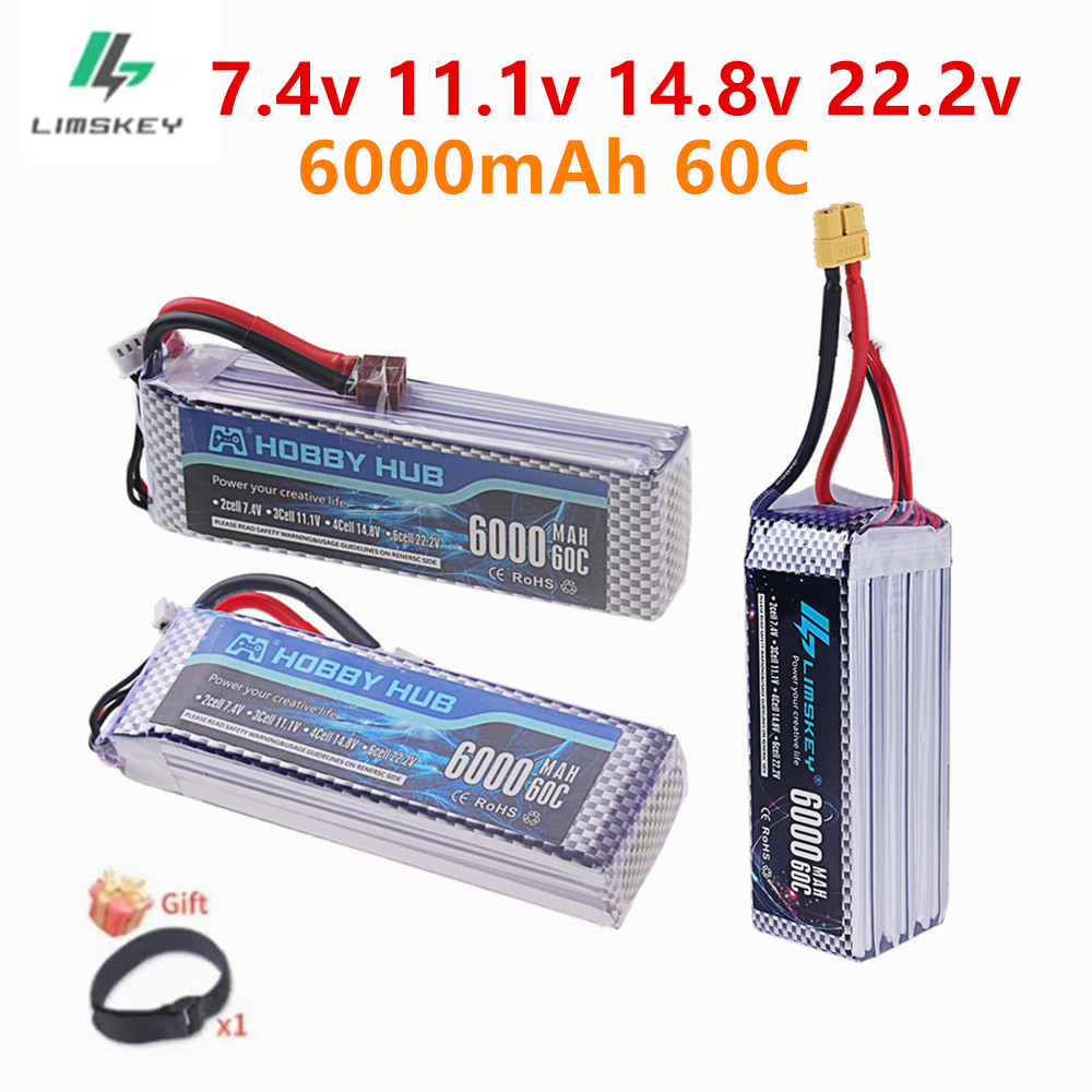 Bateria LiPo 6000mAh 60C 7.4V  - 4S Lipo Battery 14.8V 6000Mah avaliação e preço