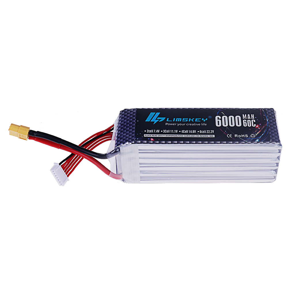 Bateria LiPo 6000mAh 60C 7.4V  - 4S Lipo Battery 14.8V 6000Mah avaliação e preço